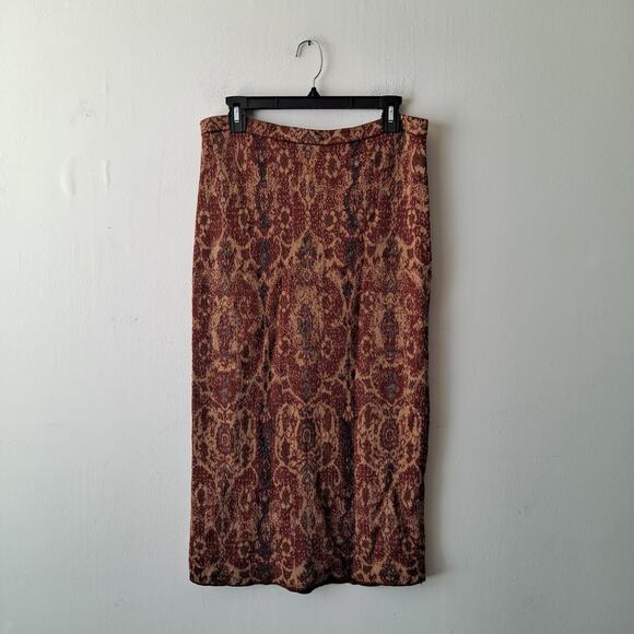 Peruvian Connection Tapestry Maxi Skirt Pull On Boho Gypsy Multi Women's Size L - Picture 4 of 10